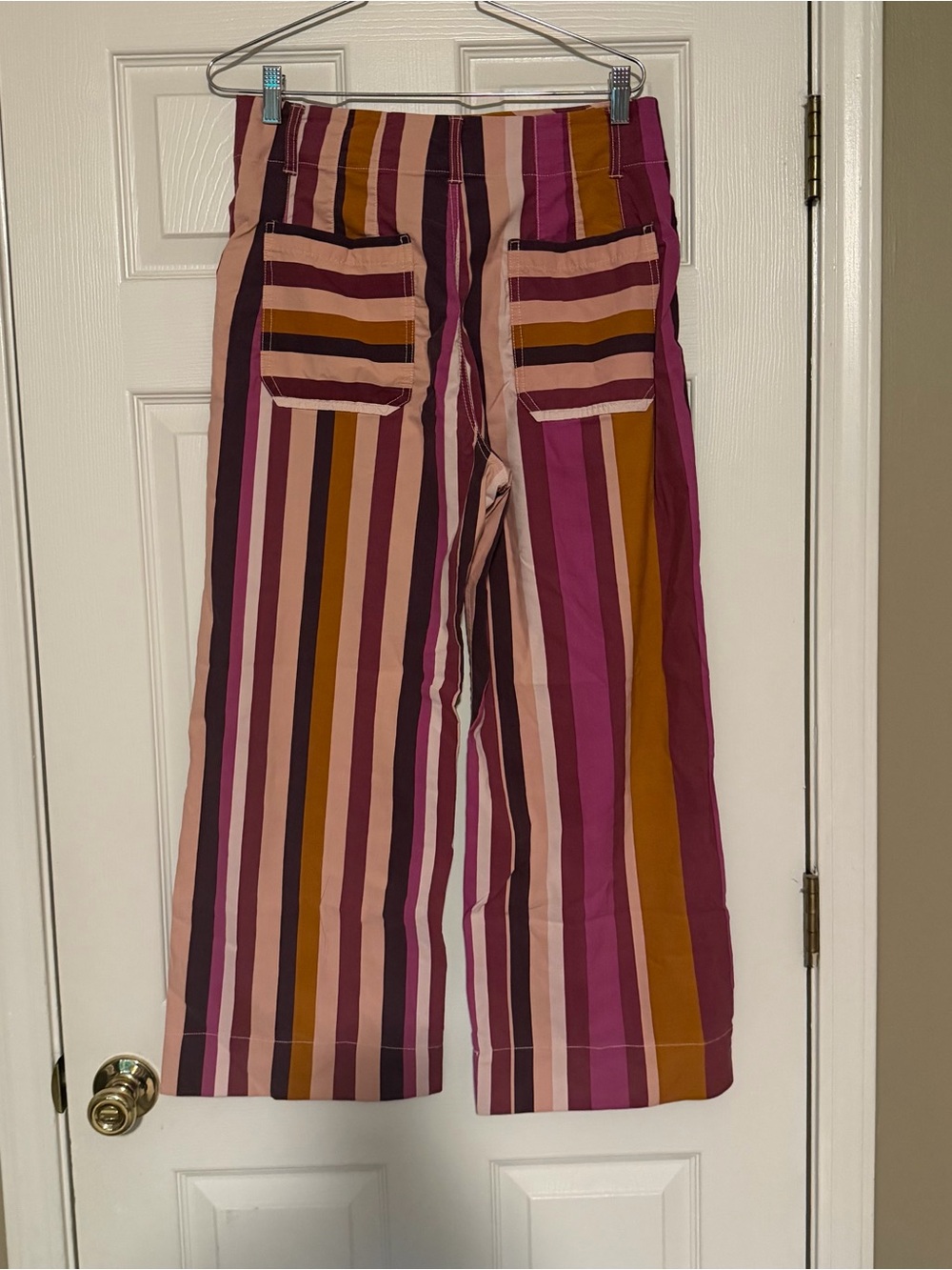 Anthropologie Maeve Colette Striped Wide-Leg Crop Pants - Picture 3 of 5